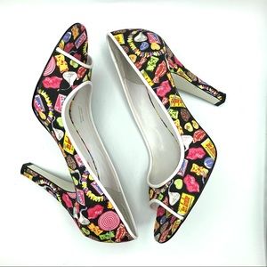 Betseyville by Betsey Johnson | Peep Toe High Heel Candy Print